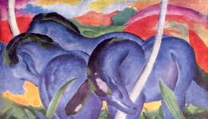 <p>The Large Blue Horses by Franz Marc</p>