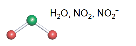 <p>-2 bonds</p><p>-lone pairs that push subsituent groups away</p>