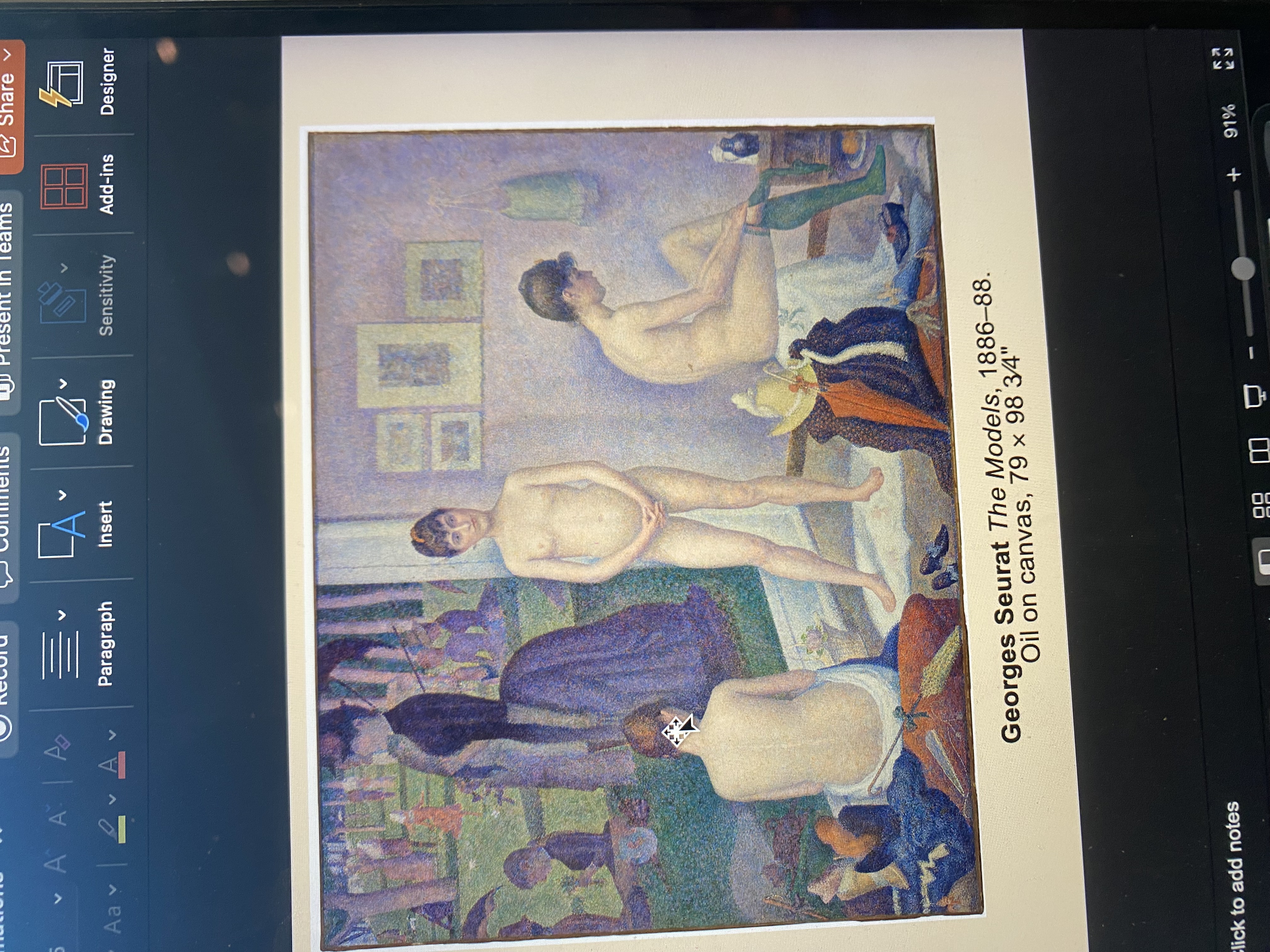 <p><span><strong>Georges Seurat </strong><em>The Models</em>, 1886–88. <br>Oil on canvas, 79 × 98 3⁄4"</span></p>