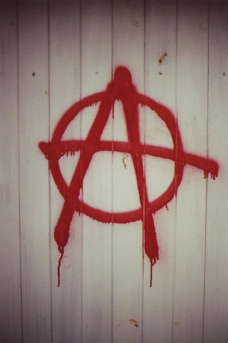 <p>(n) a lack of government and law; confusion</p>