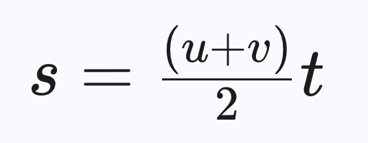 <p>This is an algebraic rearrangement of v = u + a*t and the definition of average velocity.</p>