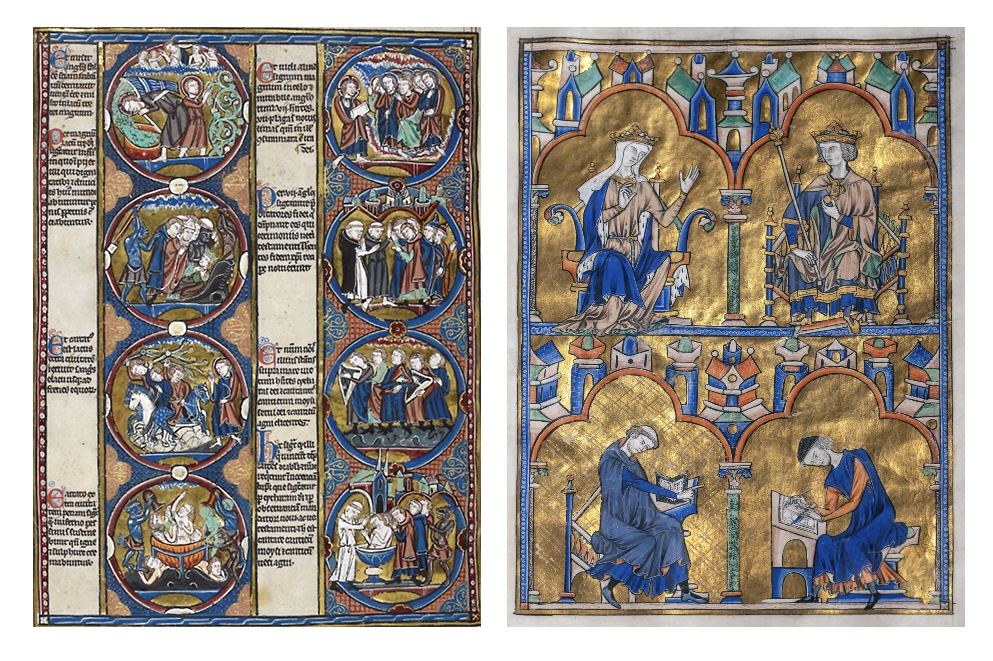 <p>c. 1225–1245 C.E. Illuminated manuscript (ink, tempera, and gold leaf on vellum).</p>