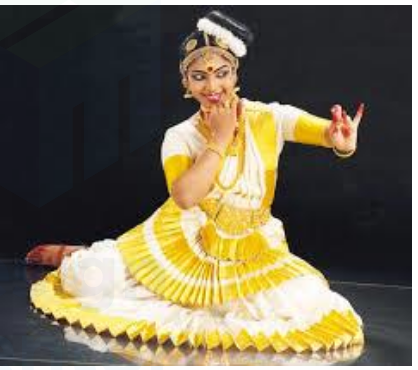 <p>Csotume:</p><p>Ghungroo</p><p>Female: off white saree wth bright golden embroidery ar border with los of pleats</p>