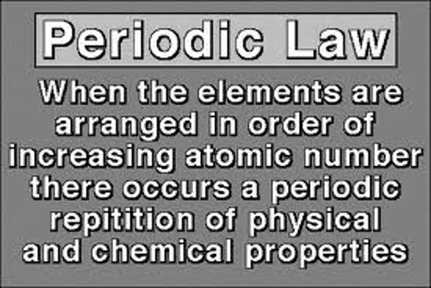 <p>(C) Elements' chemical and physical properties depend on their atomic numbers in a periodic way.</p>