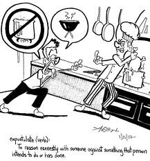 (v.) to attempt to dissuade someone from some course or decision by earnest reasoning

synonyms: protest, remonstrate, complain