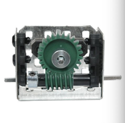 Worm gears allow axles at right angles to transfer rotational motion