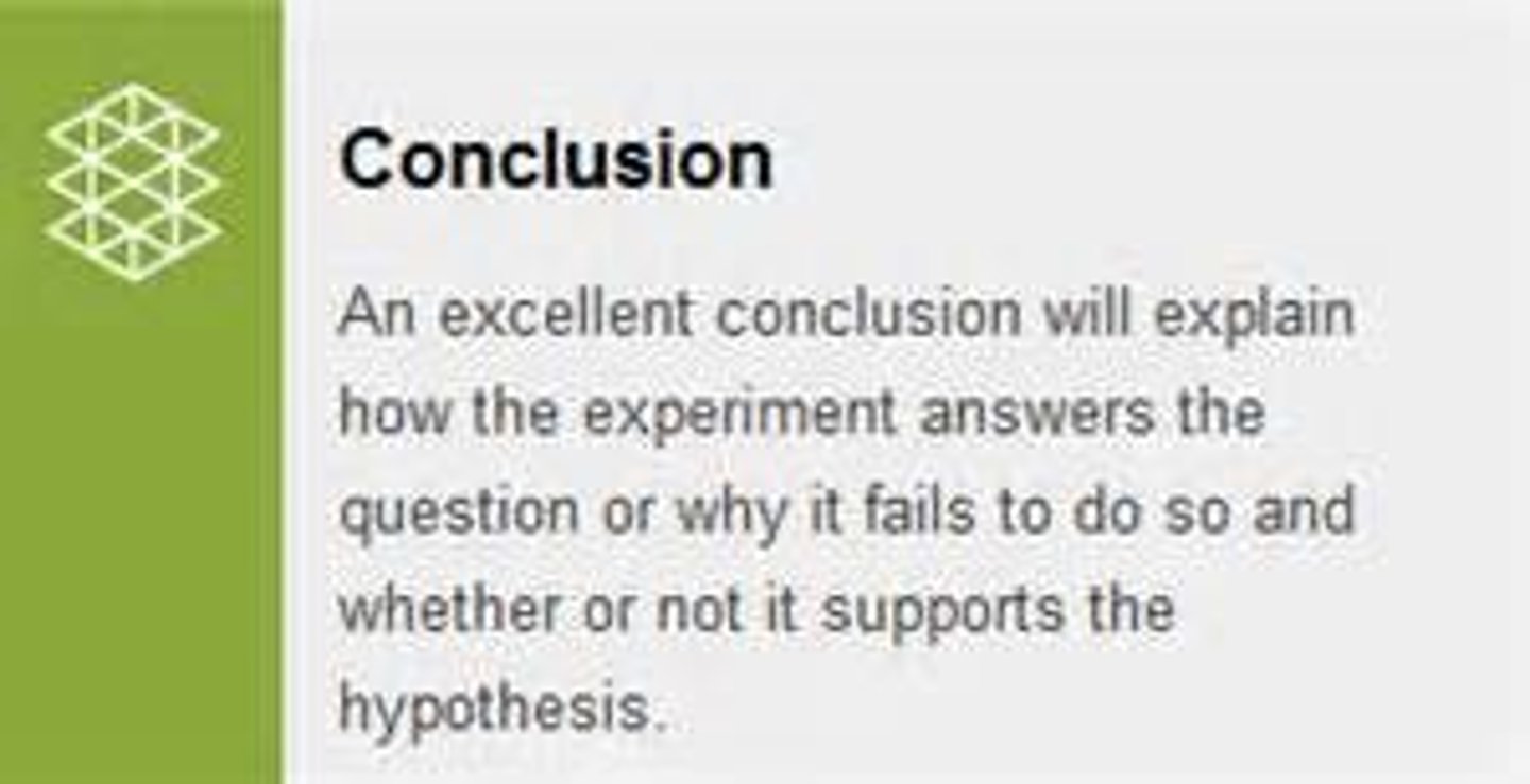 <p>summary statement based on the results of an investigation</p>