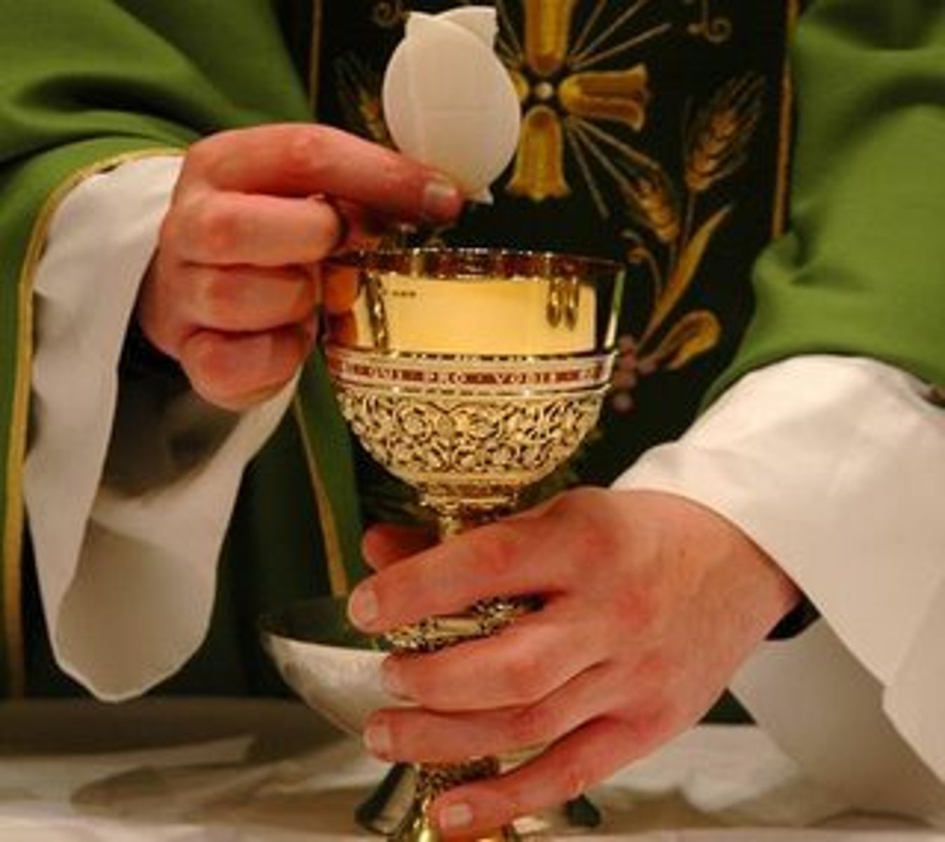 <p>solely/wholly changing the bread/wine into the body/blood of Christ; where Jesus becomes truly present; change in substance but not in appearance, changing interiority.</p>