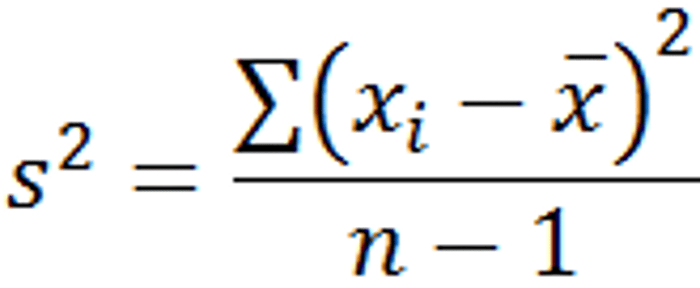 <p>weighted average of squared deviation about the mean</p>