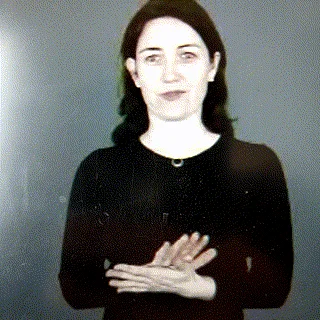 <p>Place non-dominant arm sideways with palm facing the floor. Using your left hand, find the “E” handshape and place it underneath your other arm. Wave the “E” handshape left to right (side to side) multiple times</p>