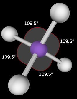 <p>tetrahedral</p><p>109.5</p>