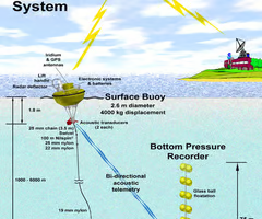 <p><span>-The DART early warning system can send out tsunami warnings in as little as 15 minutes after an earthquake, including path and size estimates.</span><br><br><span>-The key is the pressure sensor on the seafloor.</span><br><span>----when its detected, the signal is sent to a body, which is sent to a satellite, which is sent to a data center</span></p>