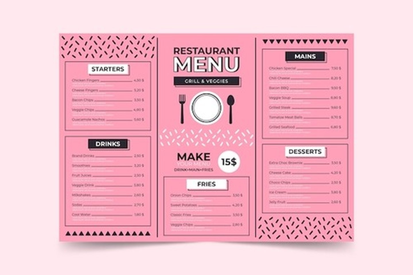 <p>menu at a restaurant</p>