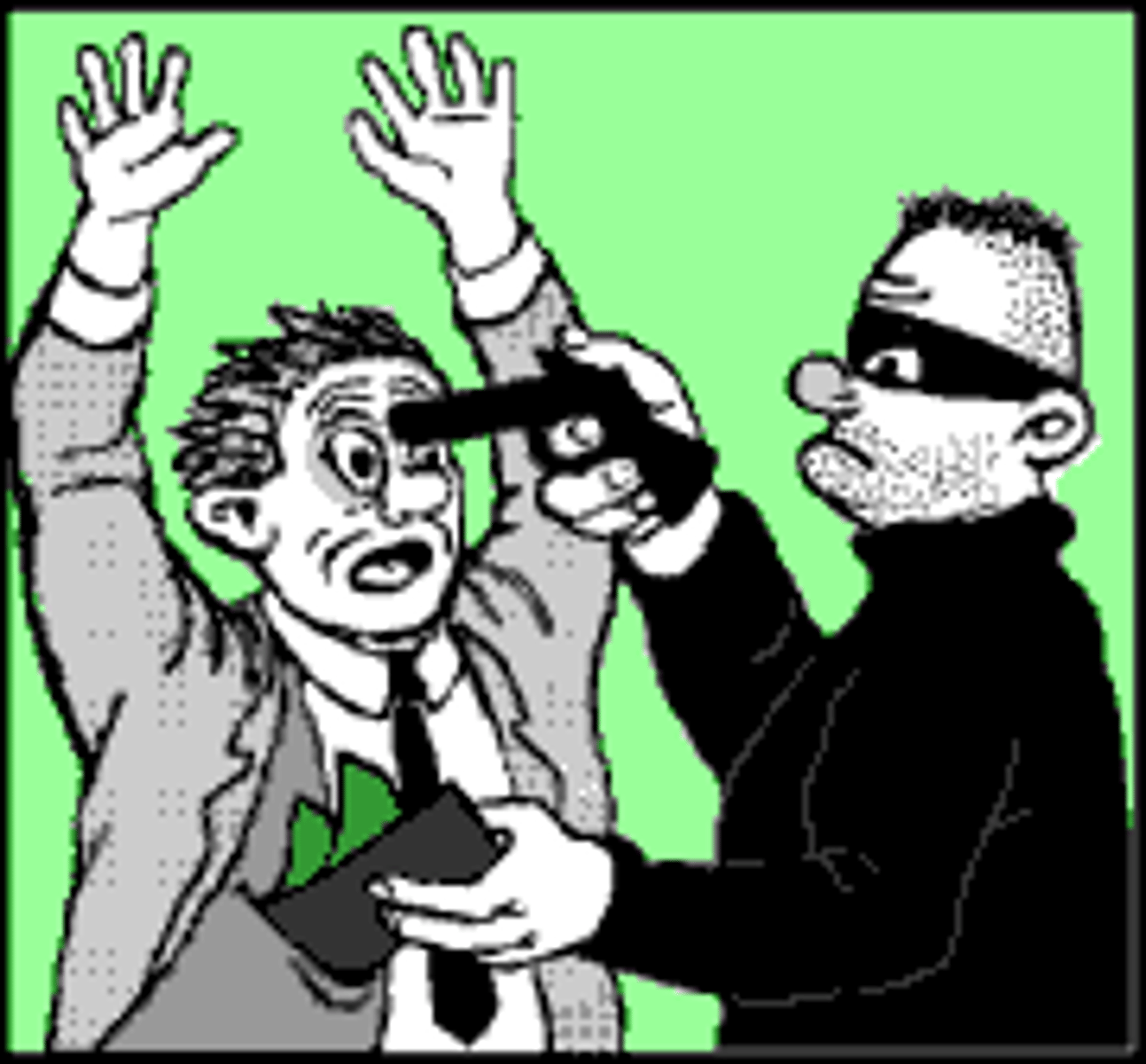 <p>someone who attacks people in a public place and robs them</p>