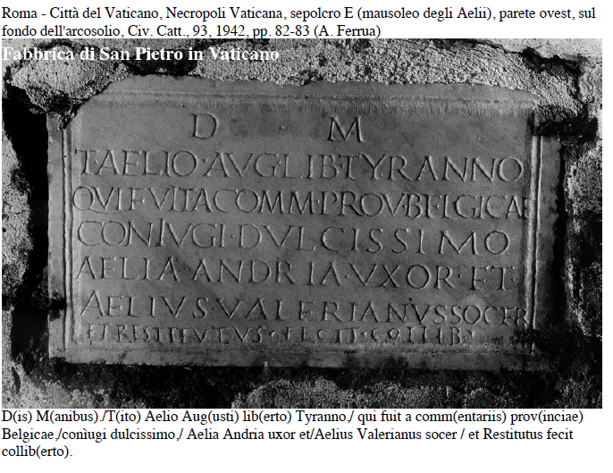 <p>Roma - Città del Vaticano, Necropoli Vaticana, sepolcro E (mausoleo degli Aelii)</p>