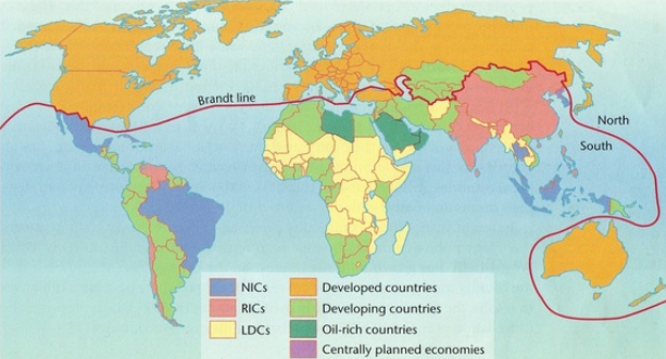 <p>The developmental gap between northern and southern states (partially due to colonialization)</p>