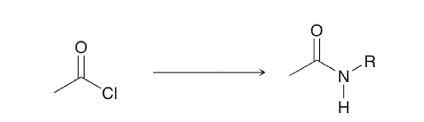 <p>acid chloride to amide</p>