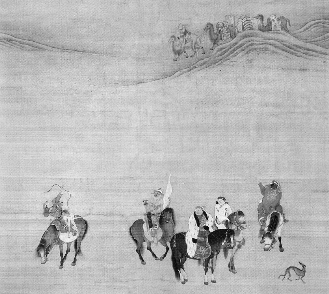 <p>Which of the following conclusions is best supported by the way Khubilai Khan chose to have himself portrayed in the painting?</p>