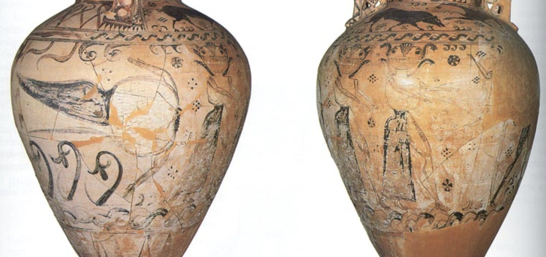 <p>the visual imagery and symbols used in a work of art, often conveying specific meanings or themes in the context of culture and history. Example: Eleusis Amphora</p>