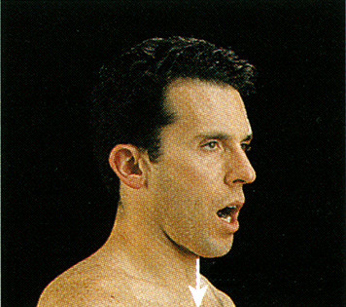 <p>dropping the shoulders</p>