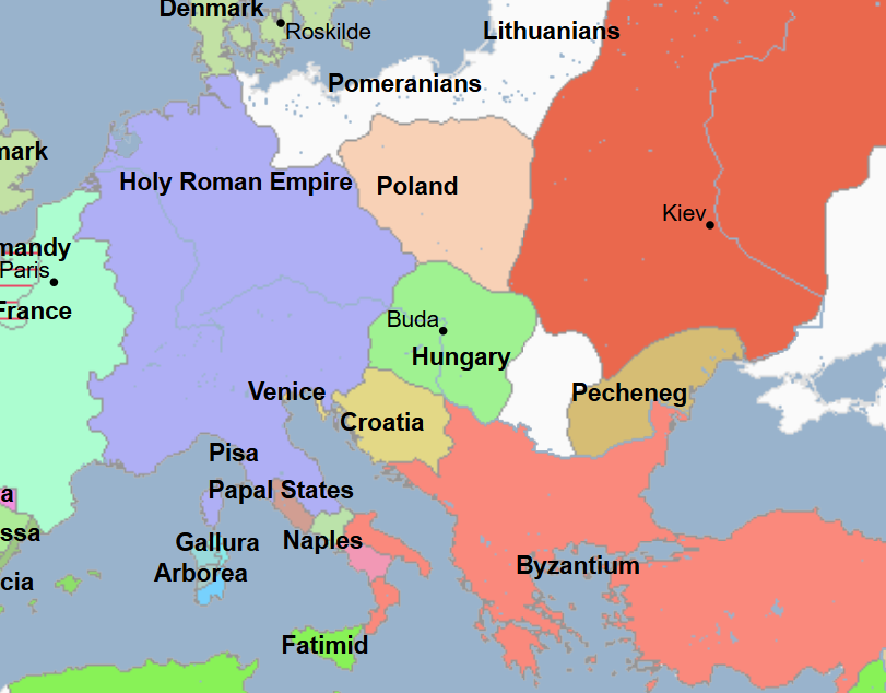 <ul><li><p>First King and Founder of Hungary and Final Grand Prince of Hungary </p><ul><li><p>He was also known as Vaik or Istvan </p></li><li><p>He was legitimized to rule because he was the great-great grandson of Arpad, the first Grand Prince of the Magyars (Hungary)</p></li><li><p>He married Gisela, the sister of the Duke of Bavaria </p></li><li><p>He consolidated his rule over the many powerful and pagan semi-independent Magyar chiefs </p></li></ul></li><li><p>He converted to Christianity, having accepted baptism, and thus made Hungary a Christian Kingdom by the start of his reign</p><ul><li><p>Like his predecessor Geza, a Magyar Duke, he was Christianized, although was considered to be more devout and truly Christianized unlike his predecessor Geza who had been Christianized for political reasons </p></li><li><p>He was baptized at the age of ten, in a ceremony which he shared with his father </p></li><li><p>His crowning was made with regalia sent by Pope Sylvester II, who authorized his kingship (and who himself was installed by Otto III of the Holy Roman Empire / Germany) </p></li></ul></li></ul><p></p>