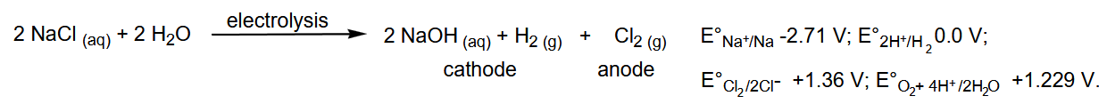 <p>-group 1 elements</p><p>-<span><span>The separation of the cathode from the anode in order to prevent</span></span><span><br></span><span><span>product mixing can be accomplished by the use of:</span></span><span><br></span><span><span>- a mercury cathode (mercury cell); graphite anode;</span></span><span><br></span><span><span>- an asbestos diaphragm (diaphragm cell);</span></span><span><br></span><span><span>- an ion permeable membrane (membrane cell); graphite or</span></span><span><br></span><span><span>platinum-covered titanium anode, steel or nickel cathode</span></span></p>