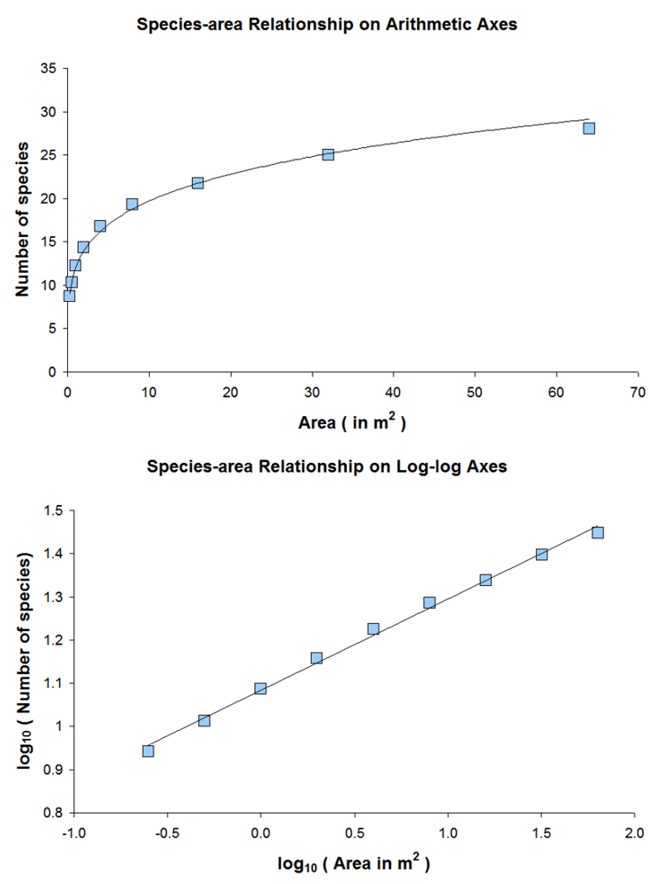 <p>SAR→ larger areas have more species due to greater habitat variety and lower extinction rates</p><p>S=cA^z</p><p>islands show steeper SAR curves than mainlands→ isolation limits immigration &amp; smaller pops lead to more extinctions</p>