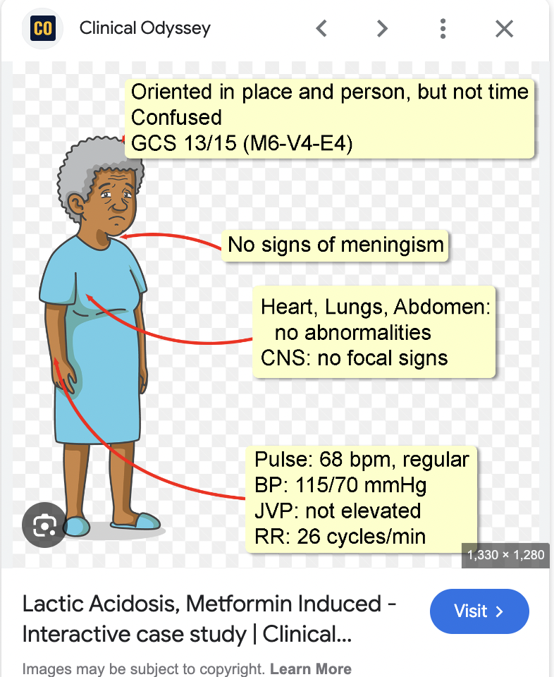 <p><strong><u>GI distress</u></strong>, has potential to <strong><u>cause lactic acidosis</u></strong> (characterized by nonspecific symptoms: NV, abdominal pain, lethargy, hyperventilation, and hypotension)</p>