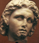 Portrait of Alexander the Great<br />by Lysippos?<br />Azara Herm from Tivoli, Italy<br />Roman copy of Greek original<br />ca 335-320 BCE<br />Louvre, Paris