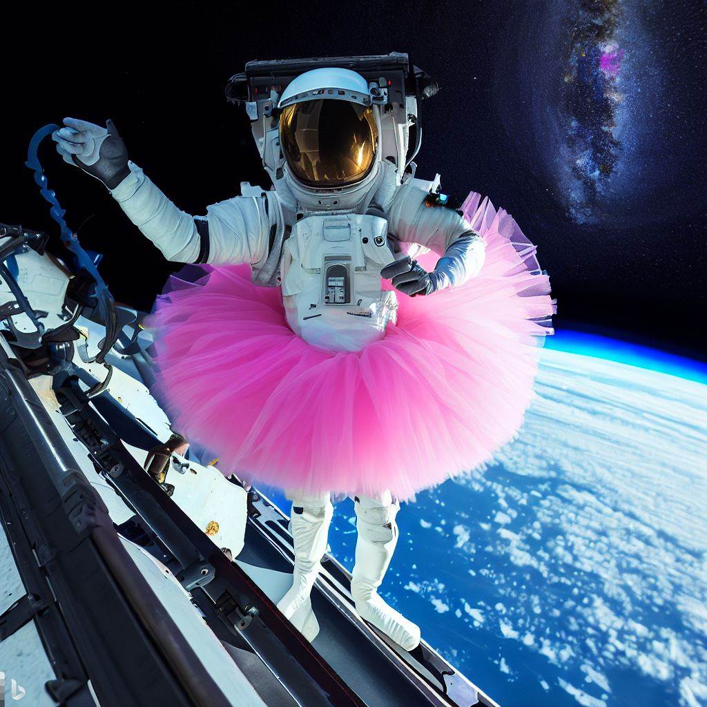 <p>宇宙飛行士は宇宙で幸運を招くためにチュチュを着ていました。</p><p>The _____ wore a tutu for good luck in space.</p>