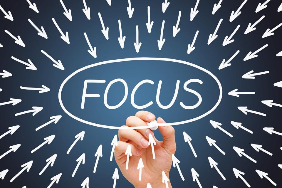 <p>concentrate = focus</p>