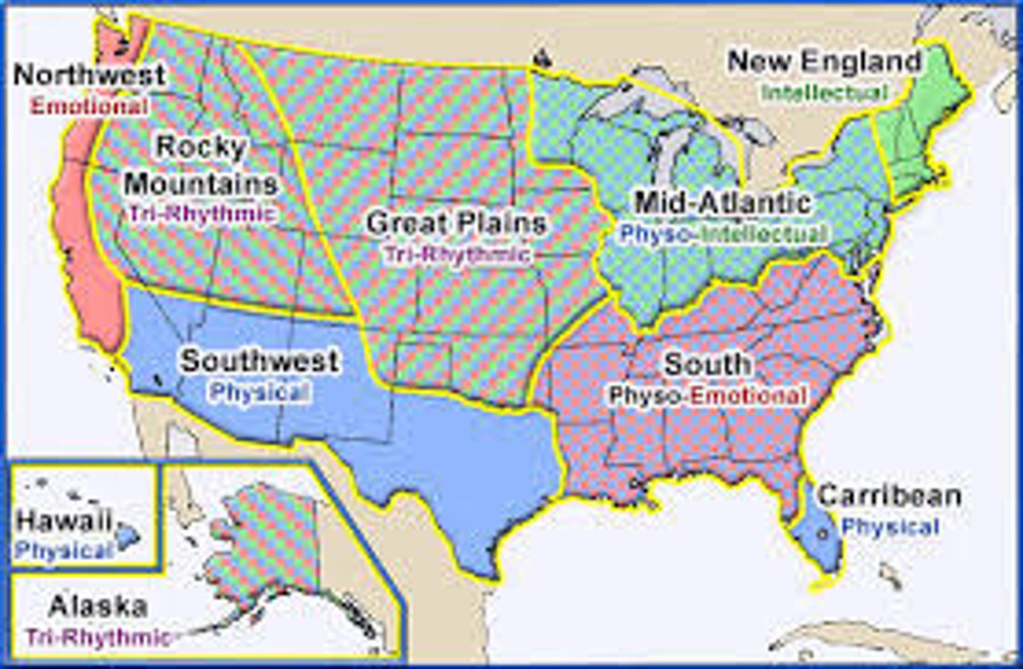 <p>an area of Earth distinguished by a distinctive combination of cultural and physical features</p>