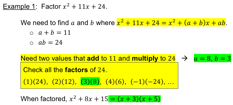 <p>We need to find <strong>A</strong> and <strong>B</strong> we will use “<strong>restricted guess and check</strong>”</p><ul><li><p>Guessing and checking values within certain parameter</p></li></ul>