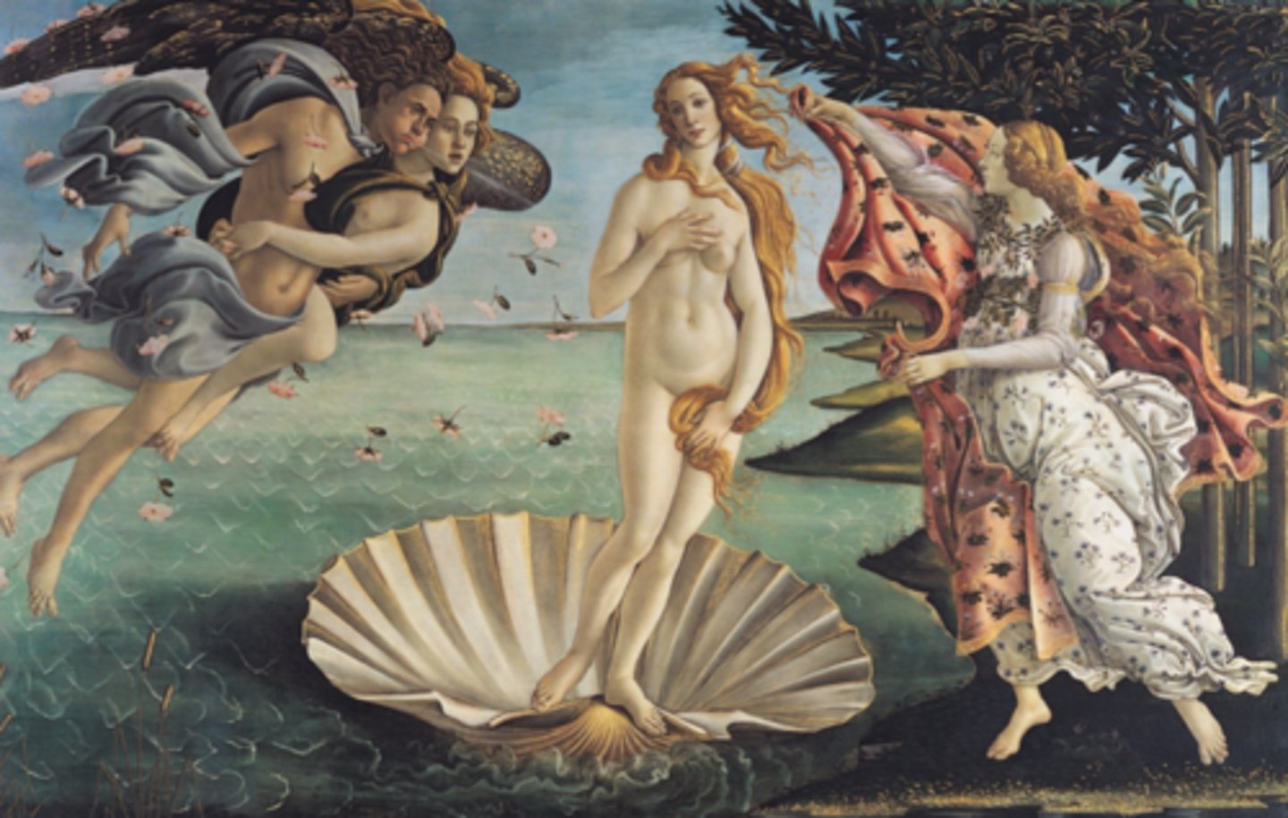 <p>∙ Commission by Medici family</p><p>∙ One of his most famous works</p><p>∙ Venus goddess of Love born from cockle shell in full-form, Zephyrus god of western wind carries Flora goddess of Spring swirling spring flowers, nymph Pomona runs to meet them @ shore w/ robe for Venus</p><p>∙ Artistic touches:</p><p>- rare classical nude pose</p><p>- pure/crisp outline</p><p>- delicate shadows</p><p>- rich/vivid color</p><p>- Greek myth</p><p>- light/airiness</p><p>- not about naturalism of human form or of landscape</p><p>- not about wrld thru rational order</p><p>- instead appreciates beauty/graduer of myths &amp; honors God</p><p>- yet has linear prespective, but less defined</p>