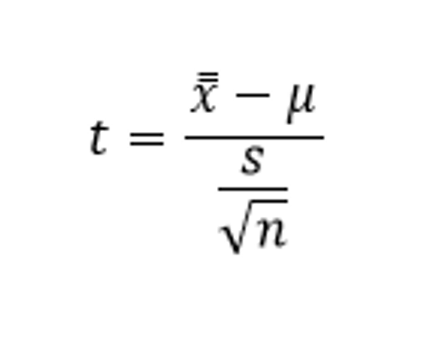 <p>sample mean - mean/standard error</p>