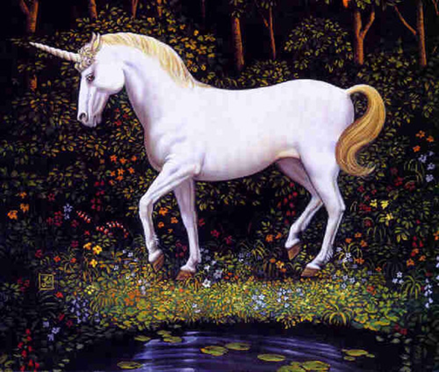 <p>caballo mágico con un cuerno</p>