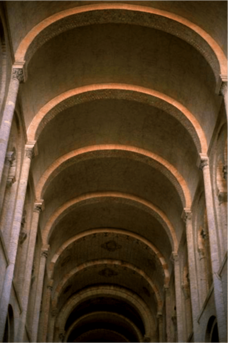 <p>barrel vault: extending arch along its depth</p>