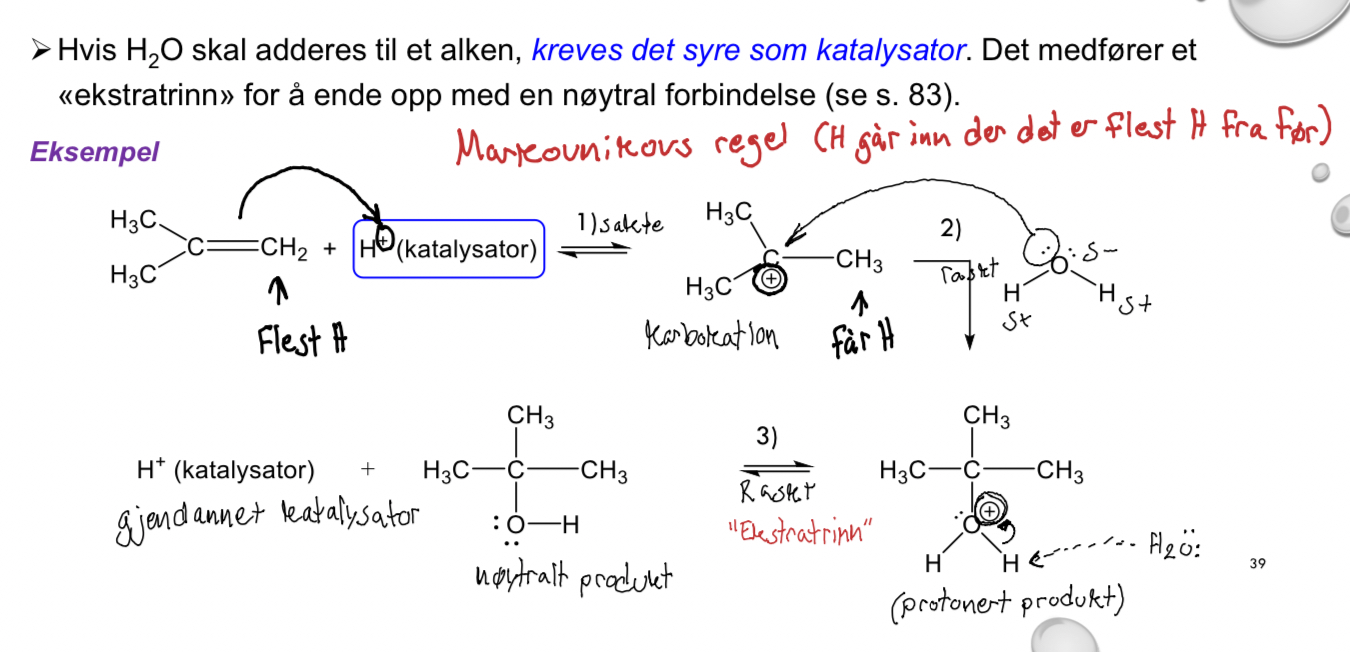 <p>Syre som katalysator for å ende med en nøytral forbindelse.</p>