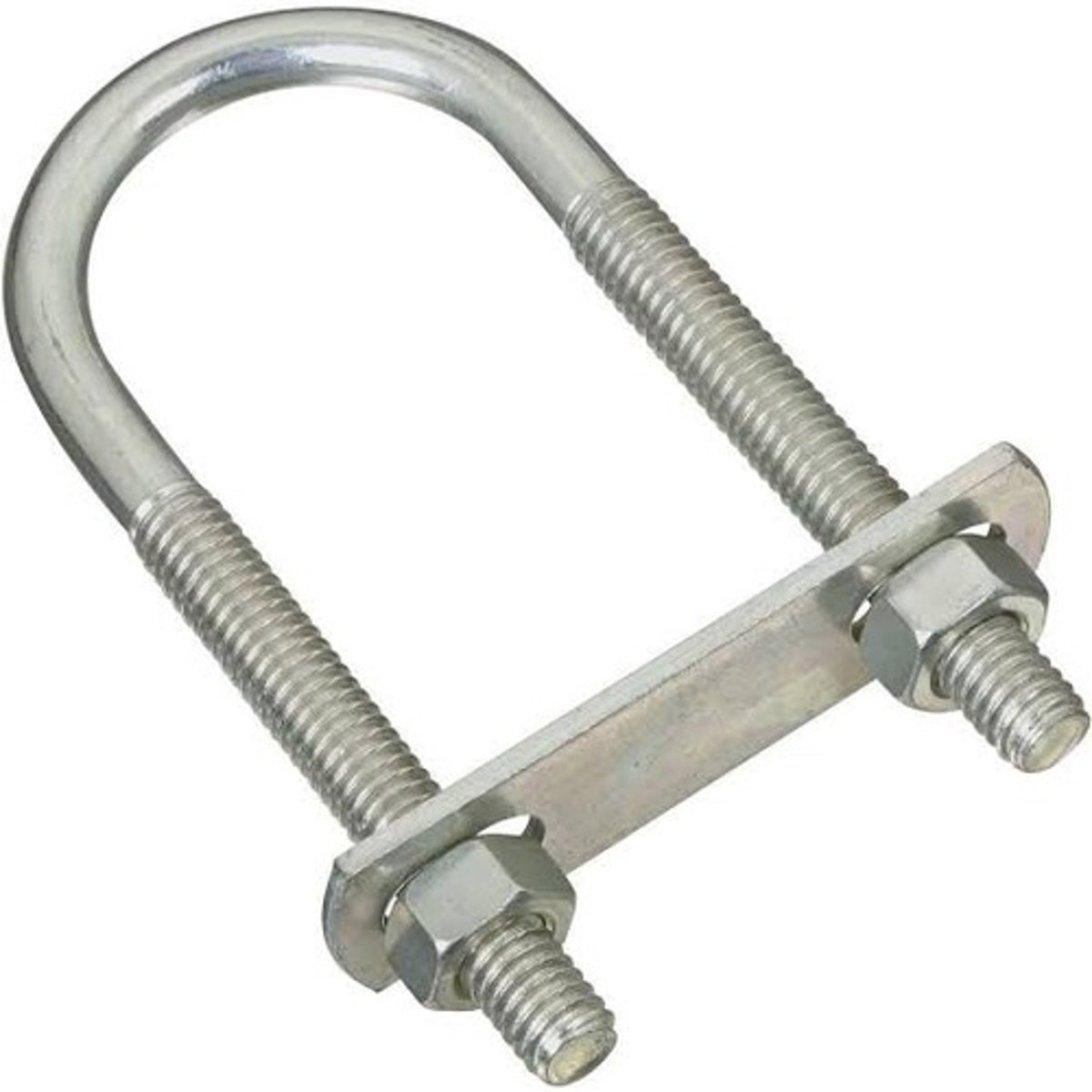 <p>threaded on both ends, used to attach something round to something flat</p>