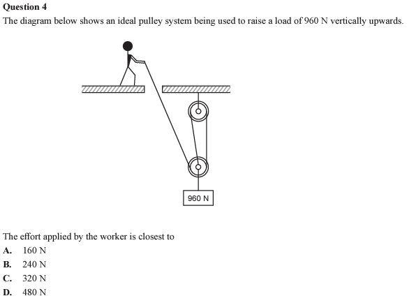 <p>Pulleys<br>The best formula pulleys is not provided (it is indirectly)</p><ol><li><p>How many falls are there?</p></li><li><p>How do you calculate the MA?</p></li><li><p>Calculate the answer from the image</p></li></ol><p></p>