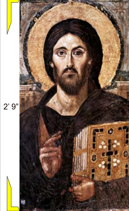 <p><span style="color: rgb(255, 255, 255);"><span>Christ Blessing (Christ Pantocrator),<br>Monastery of Saint Catherine, Byzantine Empire,<br>Mount Sinai, Egypt, 6th century, encaustic on<br>wood<br>Pantocrator – Greek, “ruler of all”<br></span></span></p><p><span style="color: rgb(255, 255, 255);"><span>2’ 9”</span></span></p>
