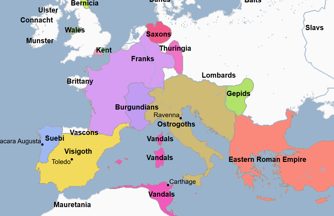 <p>481 - 751 - Merovingian Dynasty (All Facts) </p>