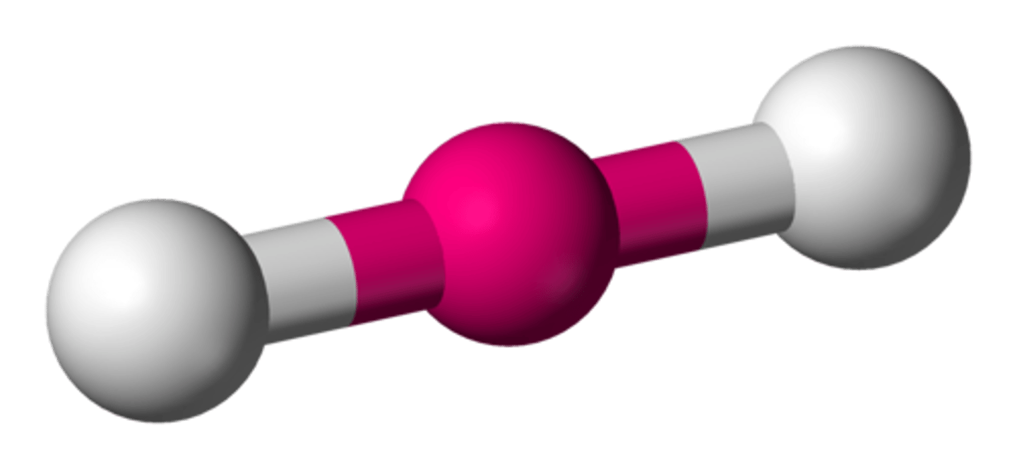 <p>Regions of electron density: 2</p><p>Arrangement: linear</p><p>Occupied sites: 2</p><p>Bond angle: 180°</p>