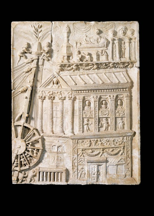 <p><span><strong>Tomb of the Haterii (late 1st C AD)</strong></span></p><p><span>Rome- Via Labicana</span></p><p><span>-left: a scene of mourning&nbsp;</span></p><p><span>-right: ancestors&nbsp;</span></p><p><span>-private industry</span></p><p><span>-state-adjacent themes to portray identity</span></p>