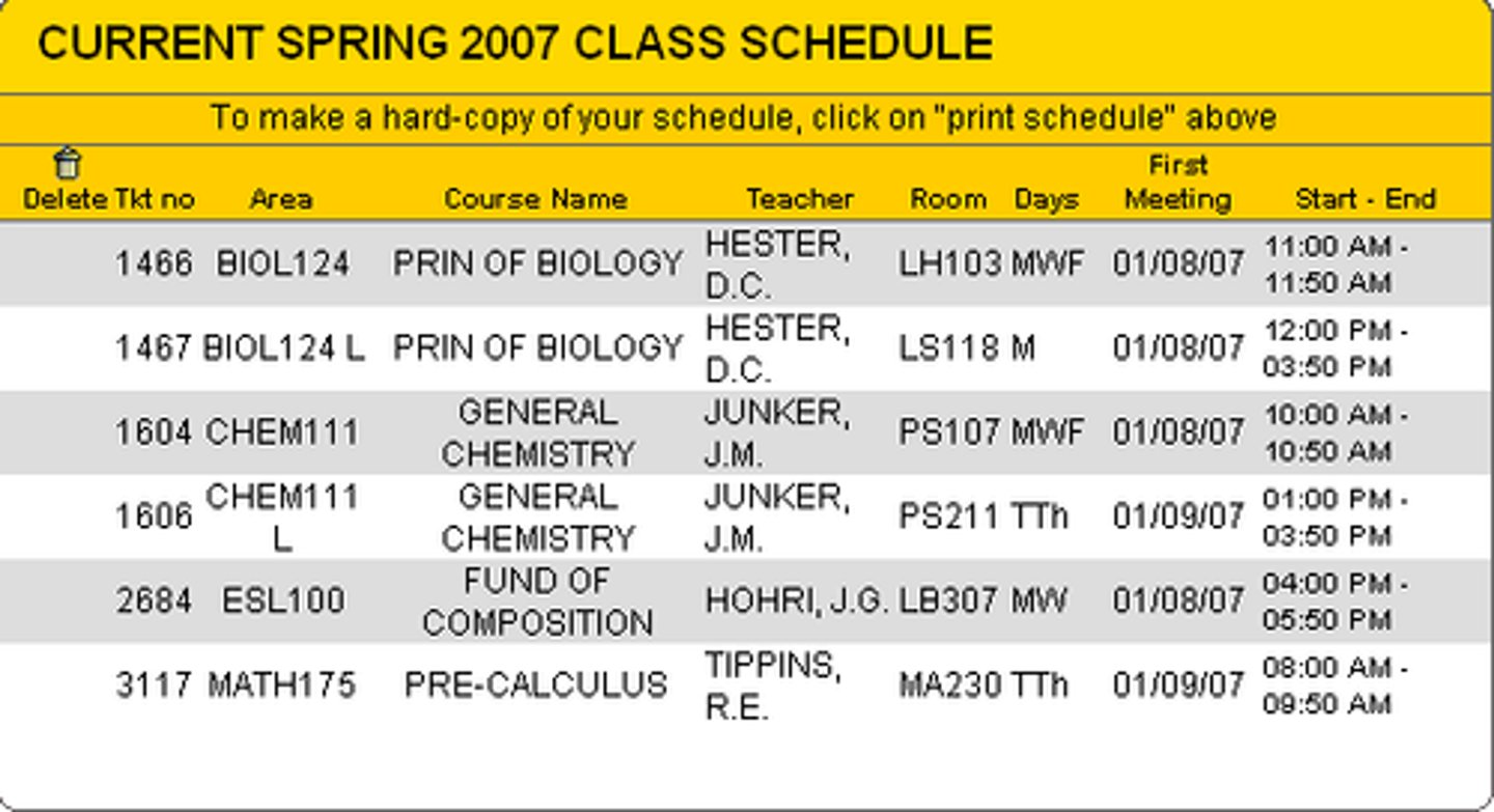 <p>schedule</p>