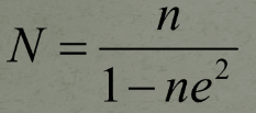 N = n / 1 - ne^2