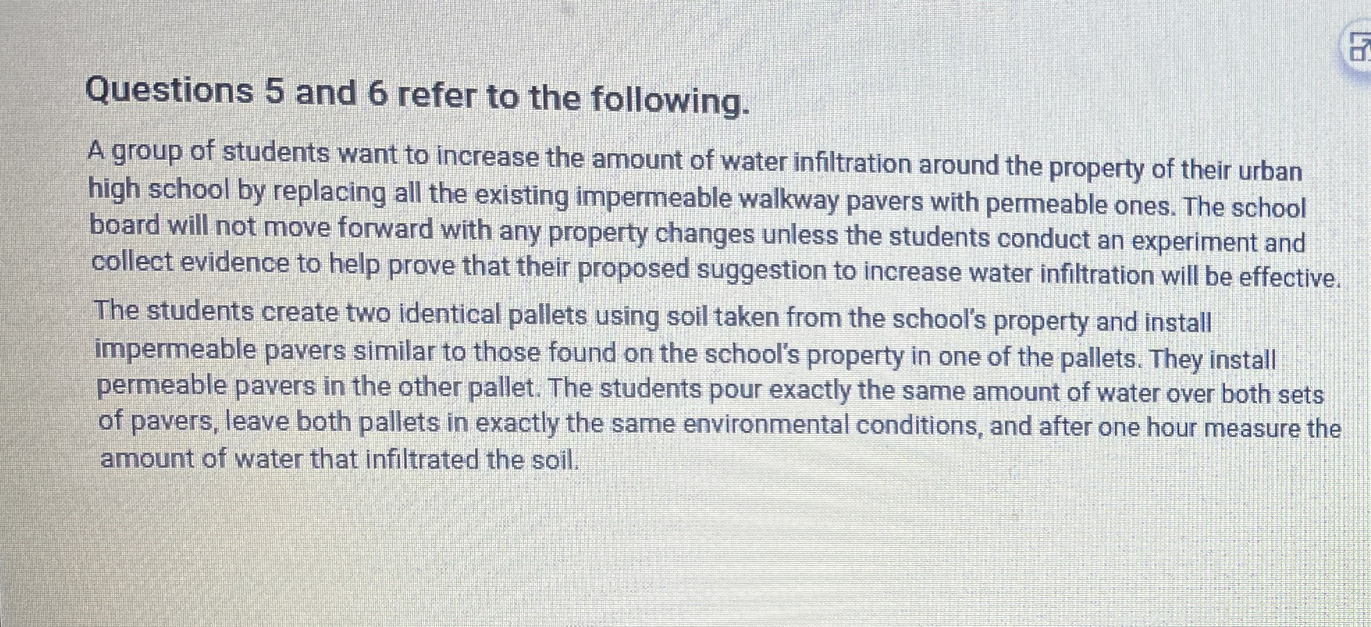 <p>The infiltration rate of the water.</p>