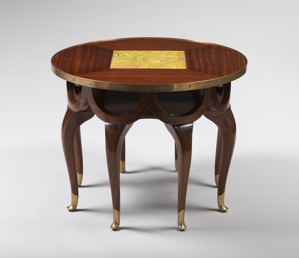 <p>Support for low pieces of Chinese furniture, short heavy leg that curved outward slightly at the top, down to a tight inward scroll at the bottom</p>