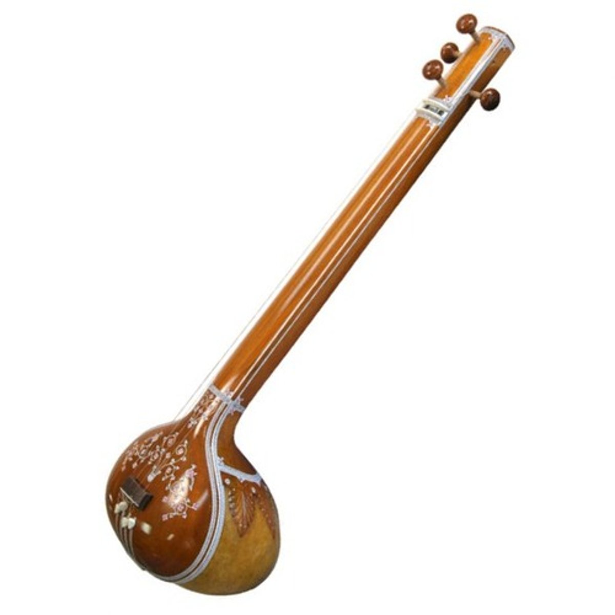 <p>A stringed instrument similar to the Sitar used in Indian Classical music, but it has fewer strings (usually four) and no frets. Unlike the Sitar, it plays very simple and repetitive music - frequently performing the drone part within a raga as a form of musical accompaniment.</p>