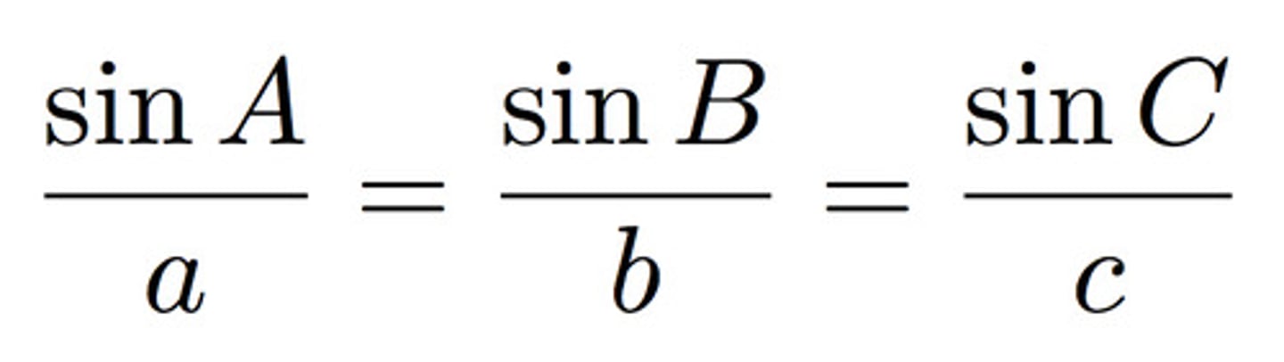 <p>sinA/a = sinB/b = sinC/c</p>
